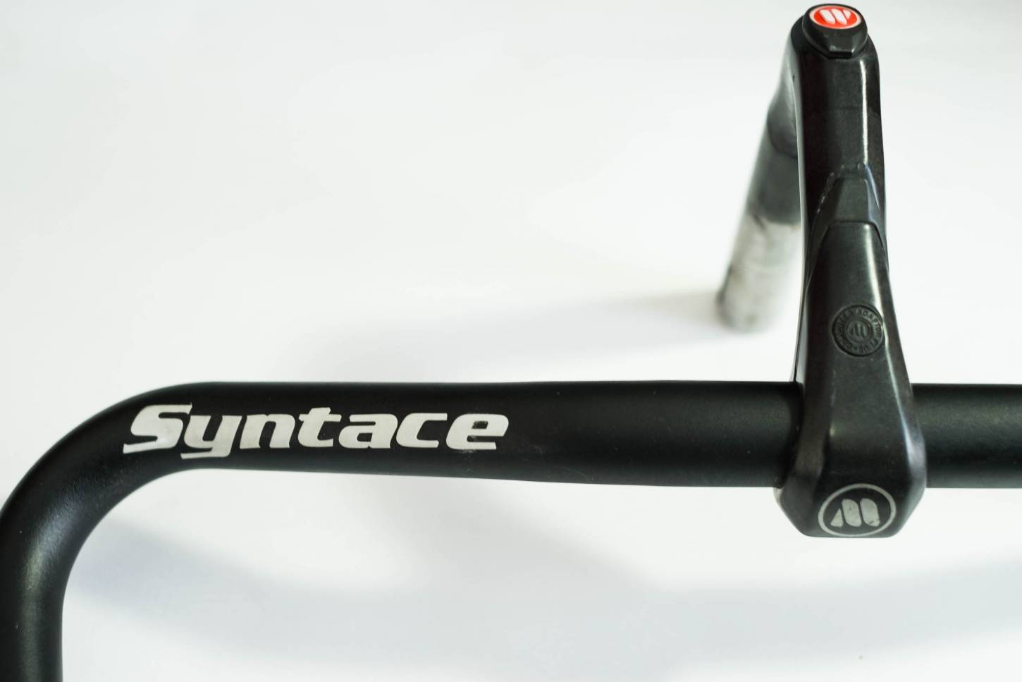 Manillar Syntace Stratos Bullhorn 440 mm + 100 mm de potencia bicicleta de carretera vintage negra