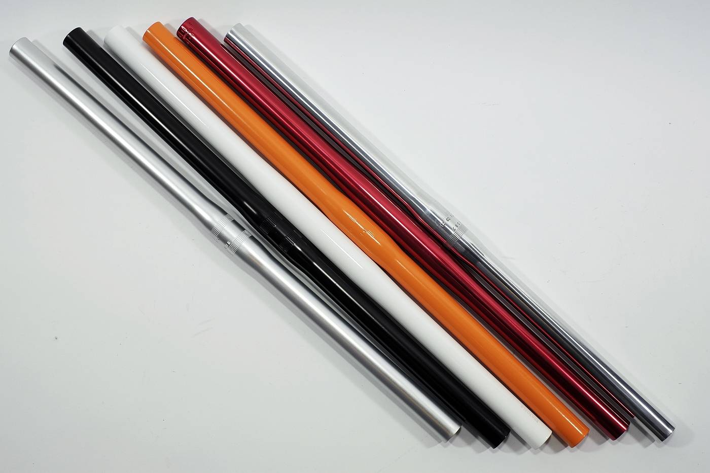 Aby.K Flat Bar handlebars in red + black + silver + orange + white