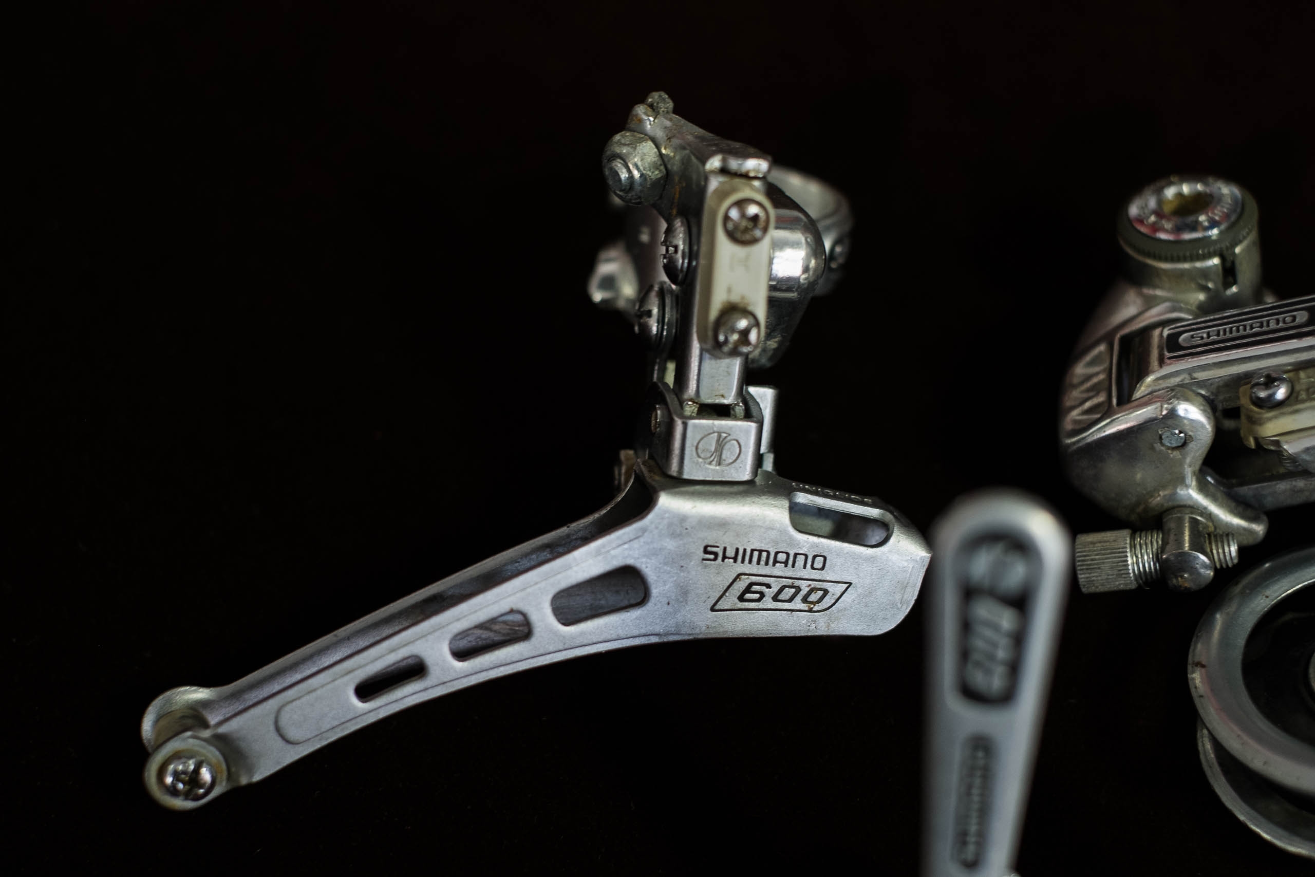 Shimano 600 GS Vintage Rear Derailleur Long Reach 6 Speed Touring Silver Charity