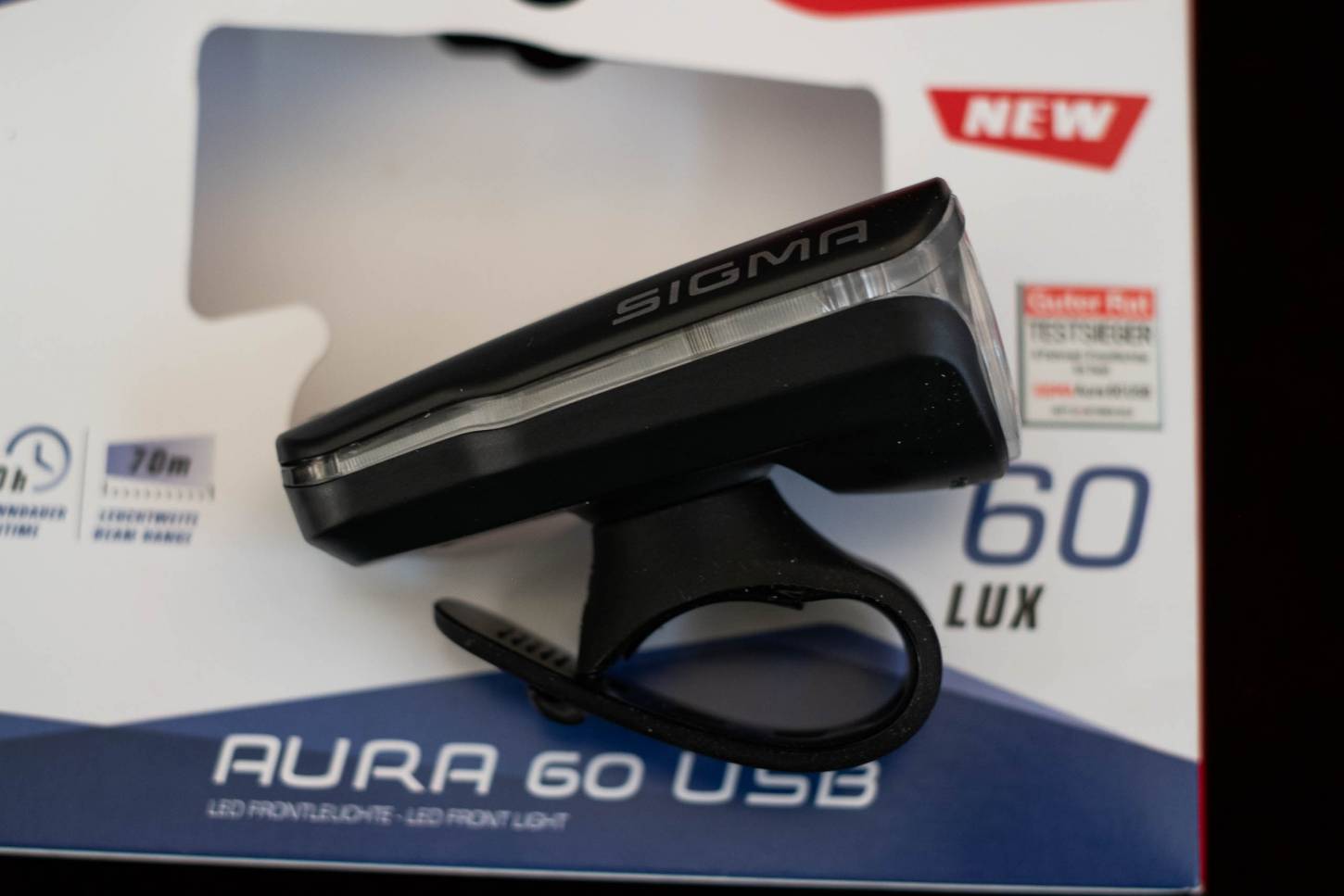 Sigma Aura 60 Akku Front Scheinwerfer USB