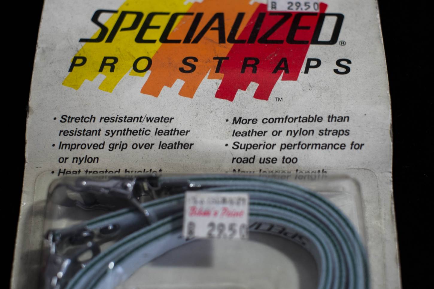 NOS Specialized Pro Straps Pedal Straps in pelle sintetica grigia Vintage