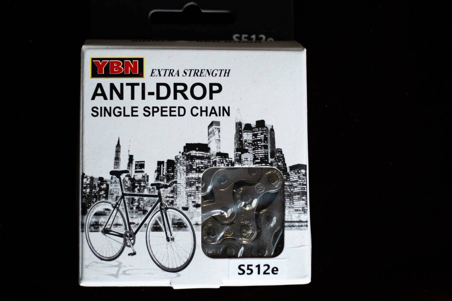 YBN Anti-Drop Single Speed Chain Fahrradkette 1/2" x 1/8" x 136L Silber