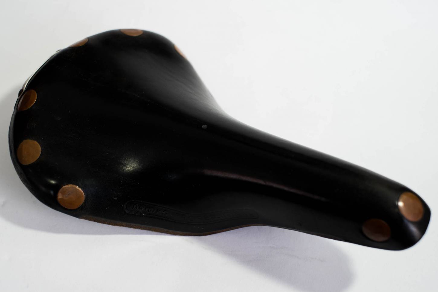 Brooks Professional Saddle in pelle nera con borchie in rame Vintage Saddle in pelle nera